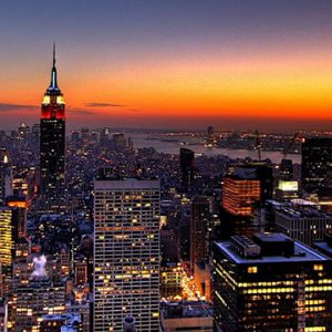 Zachód słońca nad Empire State Building