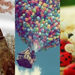 Wieża Eiffla i kolorowe balony