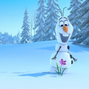 Olaf z Krainy Lodu z Kwiatem