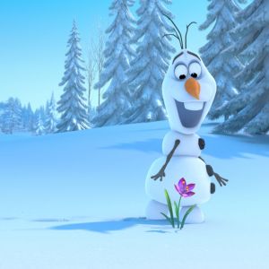 Olaf z Krainy Lodu z Kwiatem