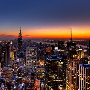 Skyline Nowego Jorku o Zachodzie Słońca