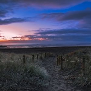Spokojny Zachód Słońca na Plaży