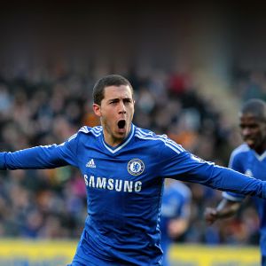 Eden Hazard Świętujący Gol