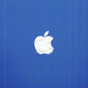 Logo Apple na Niebieskim Tle