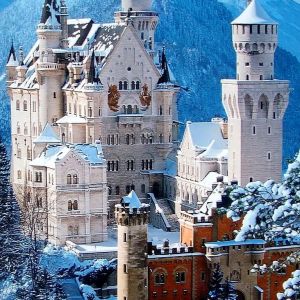 Zamek Neuschwanstein w Zimie