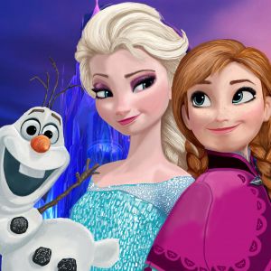 Postacie z Krainy Lodu: Elsa, Anna i Olaf