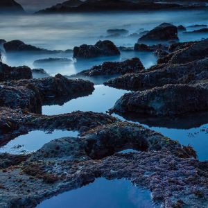 Spokojny Zachód Słońca nad Oceanem